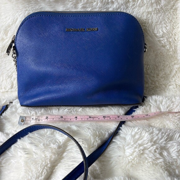 Michael Kors Handbags - Michael Kors Jet Set Small Dome Crossbody Bag Sapphire Blue Silver